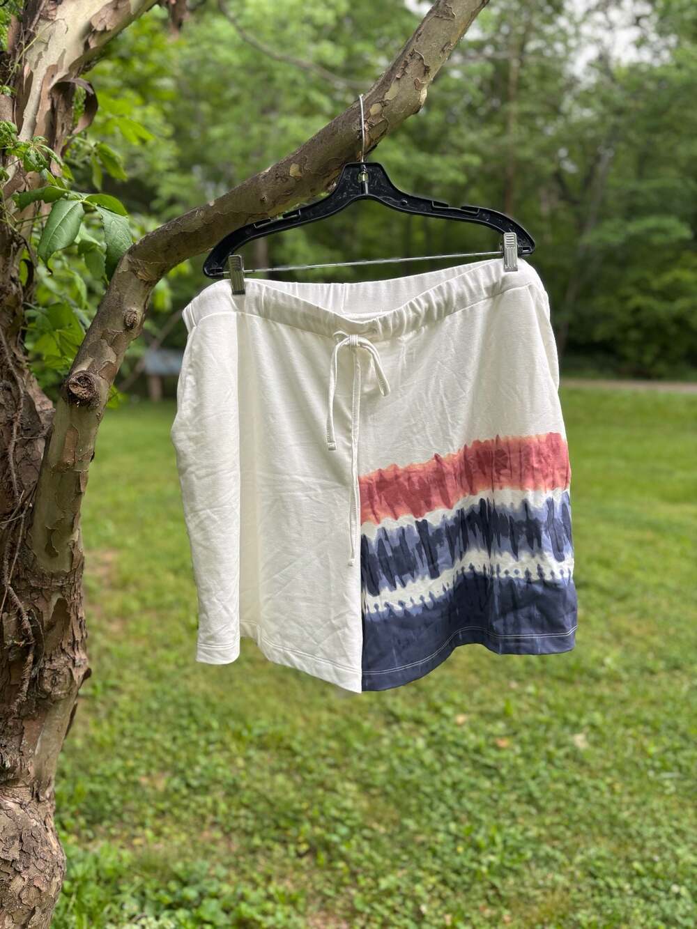 Live Well Plus Size 22/24W Tie-Dye French Terry Shorts